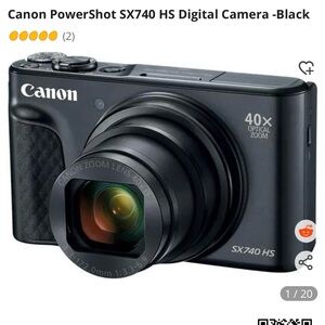 Canon Black PowerShot SX740 HS Compact Camera with 40x Zoom